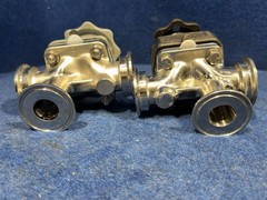 Lot of 2 ITT Dia-Flo 1819 1in CF3M 3-Port Sanitary Diaphragm Valve