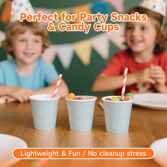 100 Pack 3 oz Bathroom Cups, Disposable Paper Cups with Rolled Rim, Small Paper
