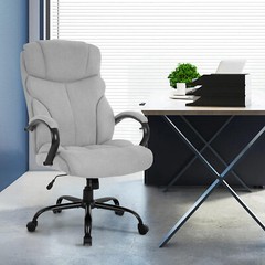 Big and Tall 500lbs Wide Seat Desk Chair with Lumbar Support Arms , Grey