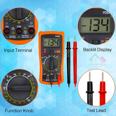 Digital Multimeter, Multimeter with AC DC Voltmeter & Ohm Volt Amp Tester, Multi
