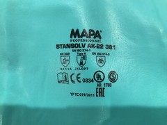 1 Pair Nitrile Lined Gloves Furniture Stripping Stansolv AK-22 381 MAPA Sz 10