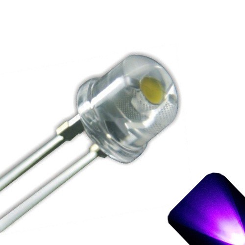 50 x LED 5mm / 4.8mm UV / Purple Ultra Bright Straw Hat Wide Angle LEDs Light