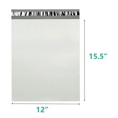 100 Poly 12×15.5 White Poly Mailers Shipping Envelopes Mailing Bags 2.5 Mil