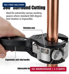 Ratcheting Tubing Cutter, Tubing Cutter 1/4″ To 7/8″, 2 in 1 Close Quarters Tube