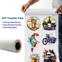 13″ x 32.8ft DTF Transfer Film Premium DTF PET FILM Roll Warm Peel Double Sided