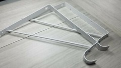 2 Metal Self Rod Bracket White with Clothes Rod at Front 11″ Shelf