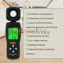 Digital Luxmeter Light Meter Illuminance Meter Handheld Ambient Photometer US