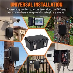 Electrical Junction Box, IP67 Waterproof Outdoor Box ABS Plastic Enclosure with