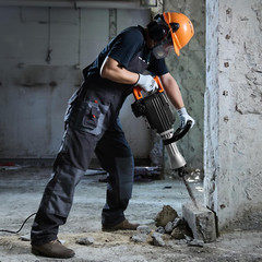 2200W Electric Jackhammer Heavy Duty, 1350 BPM Concrete Breaker 2Pcs Chisels Bi
