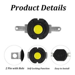Latching Micro Push Button Switch Self Lock On Off 2 Pin DC 30V 1A Size: Round