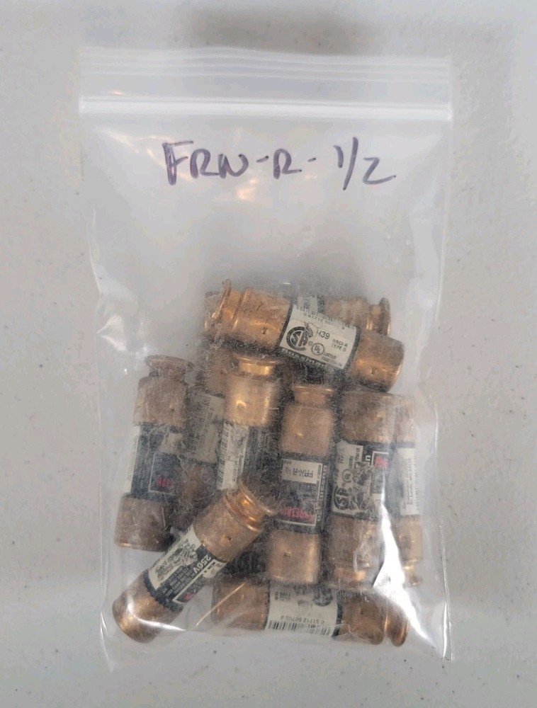 Lot of 12 Bussmann Buss Fusetron FRN-R-1/2 Fuse 1/2A 250V 1/2 Amp