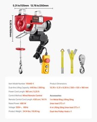 Vevor Electric Hoist Remote Control 440 Lbs Material Handling Tool 110V