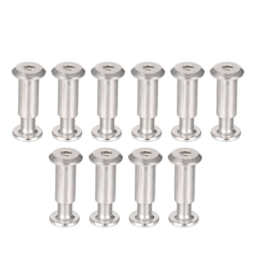 10 Set Screw Post Fit for 5/16″ Hole Dia Male M6x12mm Belt Buckle Binding Bolt