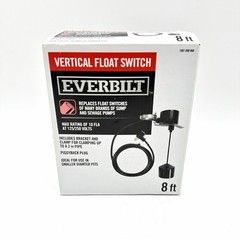 Everbilt EBPBV Vertical Float Switch for Sump Sewage Pump 8ft Piggyback Plug