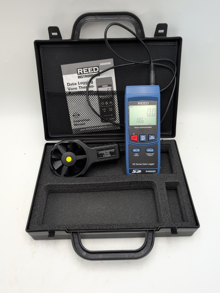 Reed Instruments R4000sd Anemometer, 79 To 5, 906Fpm, 32 To 122F