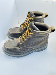 WOLVERINE W221048 STEEL TOE PRO FLOORHAND MOC-TOE DARK BROWN SZ 8M UNISEX NEW