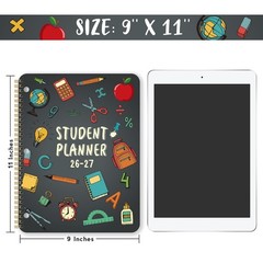 Student Planner 2026-2027 – Academic Year School 11 X 9 inches, Black