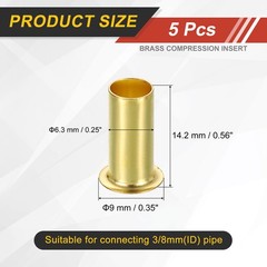 5Pcs Fit for 1/4″ Tube ID Brass Compression Fitting Tube Support