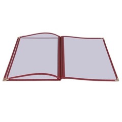 WeChef 30PC Restaurant 8.5×14 Menu Cover Trifold 6 View 3 Page Book Burgundy