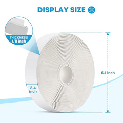 Butyl Tape White 1 Pack, 1/8″ X 3/4″ X 30 Ft, Butyl Sealant Tape RV Putty Rubber