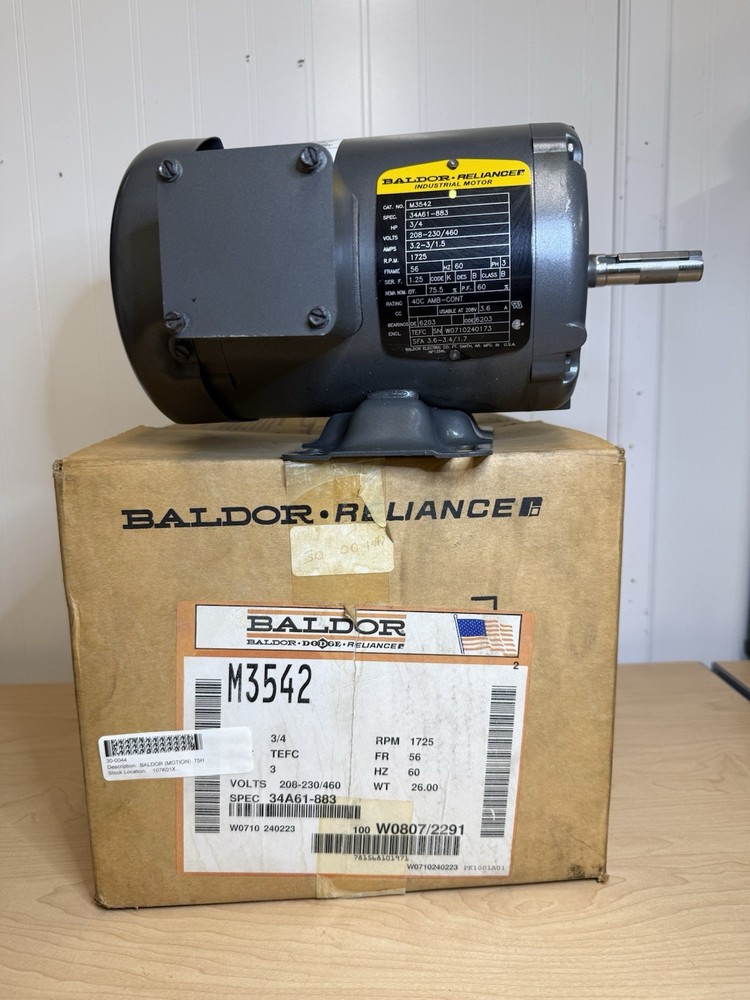 NEW! Baldor Reliance M3542 3/4 HP 1725 RPM 34A61-883 AC Electric Motor