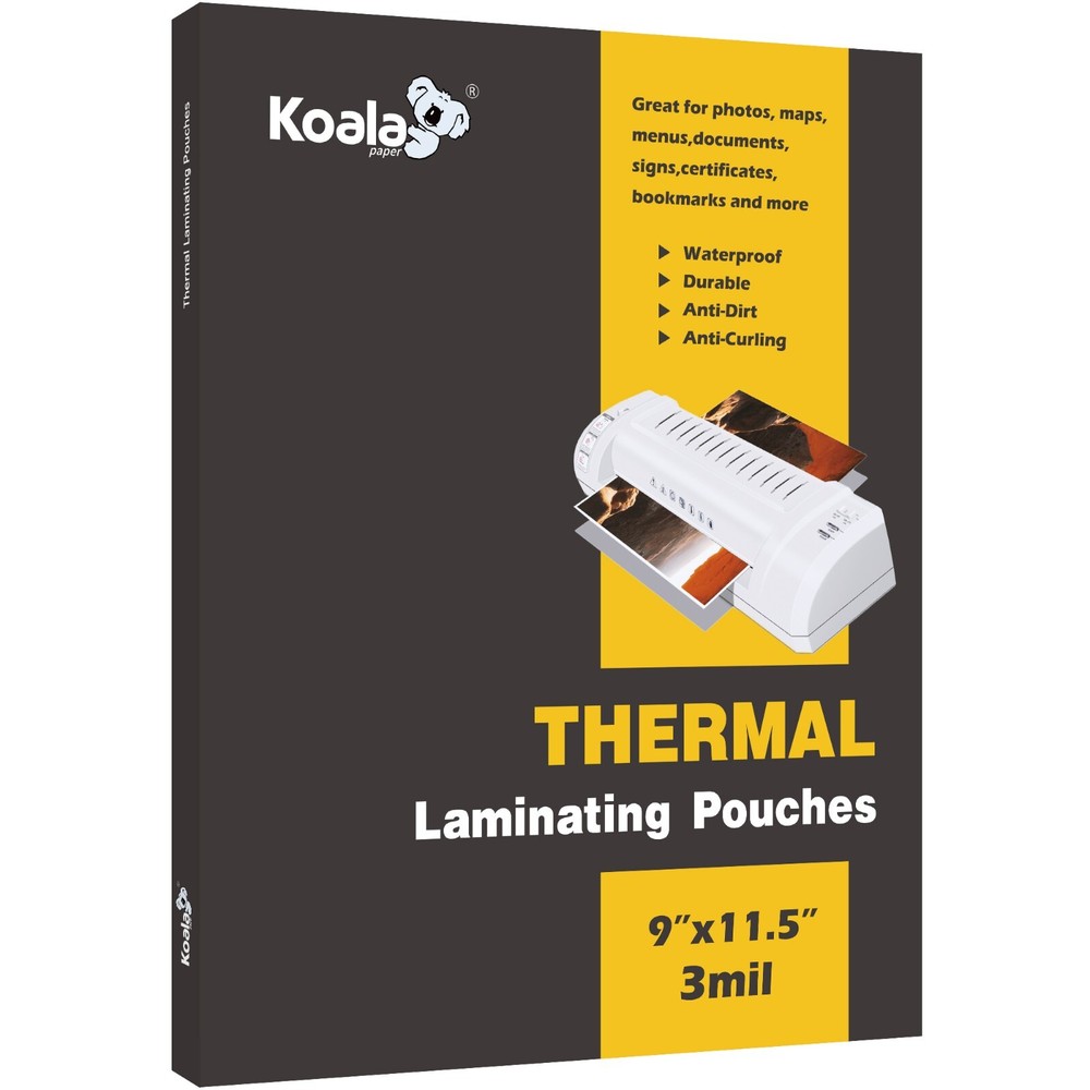 KOALA Thermal Laminating Pouches 9″x11.5″ Clear Laminate Sheets Letter 3Mil 100P