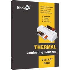 KOALA Thermal Laminating Pouches 9″x11.5″ Clear Laminate Sheets Letter 3Mil 100P