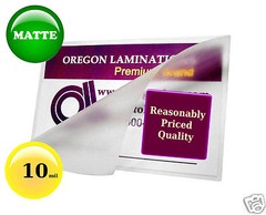 500/pack MATTE/MATTE Military Cards 10 Mil Hot Laminating Pouches 2-5/8 x 3-7/8