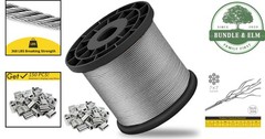 Corrosion Resistant 328FT Stainless Steel Cable for Hanging Plants and Lights