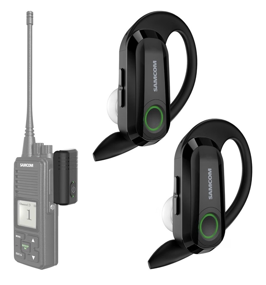 SAMCOM BTEAT-02 Wireless Earpiece with 2 Pin Dongle for FPCN30A/FPCN10A Radios