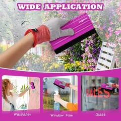 TECKWRAP Professional Felt Squeegee for Vinyl, Pitaya, 2 PCS, 6″x2.9″