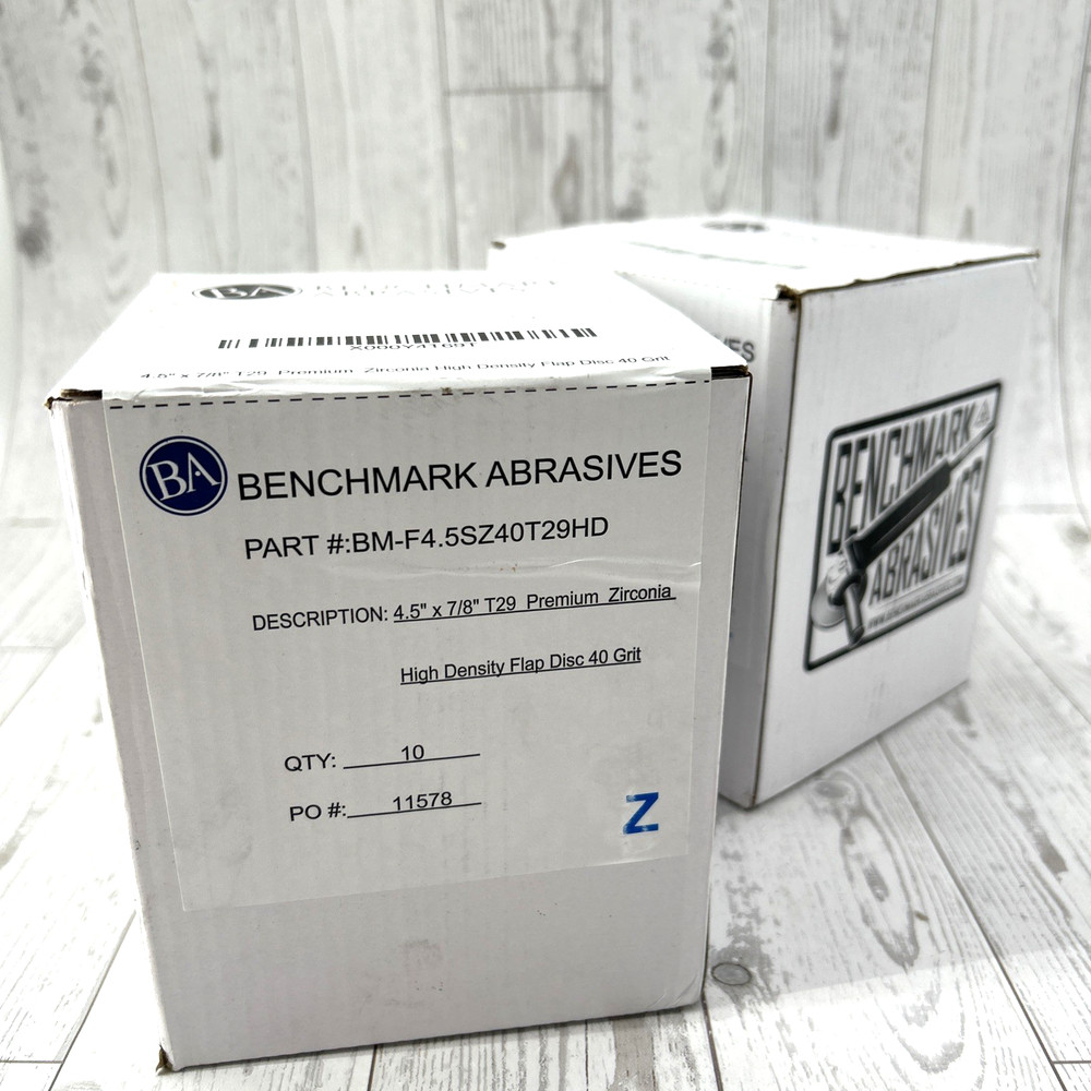 Benchmark Abrasives 4.5″ X 7/8″ Premium High Density Zirconia Flap Discs 40 Grit