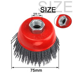 3″ Abrasive Filament Nylon Bristle Cup Brush, Sanding Scuffing, 5/8-11 Thread