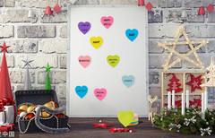 Heart Sticky Notes 3×3 in, 8 Pads, Super Cute Bright Color Strong Adhesive Post,