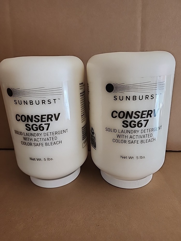 Sunburst Conserv SG67 Laundry Detergent with Color Safe Bleach – 5 lbs, 2/CASE