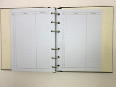 Address Book Leather Cover 6 Ring Binder Graphic Image Dark Brown