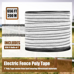 200M High Visibility Electric Fence Tape for Livestock with Stainless Steel Cond
