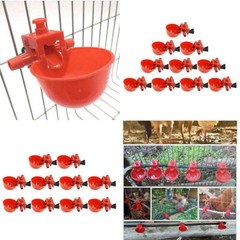 20 PACKS Poultry/Quail Water Drinking Cups Chicken Hen Plastic Automatic Drinker