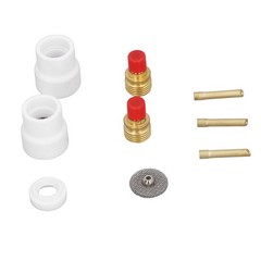 12 Pcs Set TIG Gas Lens Kit Ceramic Nozzle Short Bevel Electrode Holder Mesh