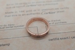 NewCartlerLOVE&Ring 18k.Yellow Gold 3.6 mm Wedding Band Size US 7