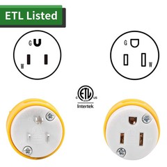 6 Pack Nema 5-15P Replacement Electrical Plugs 15A 125V For Extension Cords