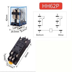 10PCS AC/DC 12/24/110/220V Coil Power Relay LY2NJ DPDT 8Pin HH62P JQX-13F W/Base