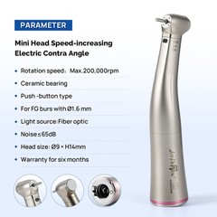 Dental Mini Head 1:5 Increasing Electric LED Contra Angle Handpiece 4 Spray