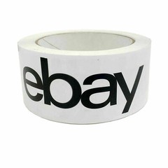 Black Logo eBay Branded Packaging Tape, 2″ x 75 yds, 2.5 Mill Thick, Lot of 12