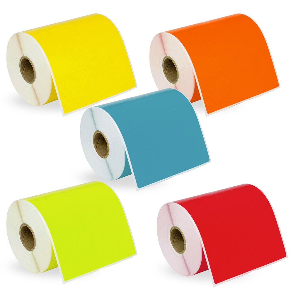 DYMO LW 1744907 COLOR 4XL 4×6 – 20 Rolls – 4 each: BLUE GREEN YELLOW RED ORANGE