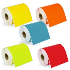 DYMO LW 1744907 COLOR 4XL 4×6 – 20 Rolls – 4 each: BLUE GREEN YELLOW RED ORANGE