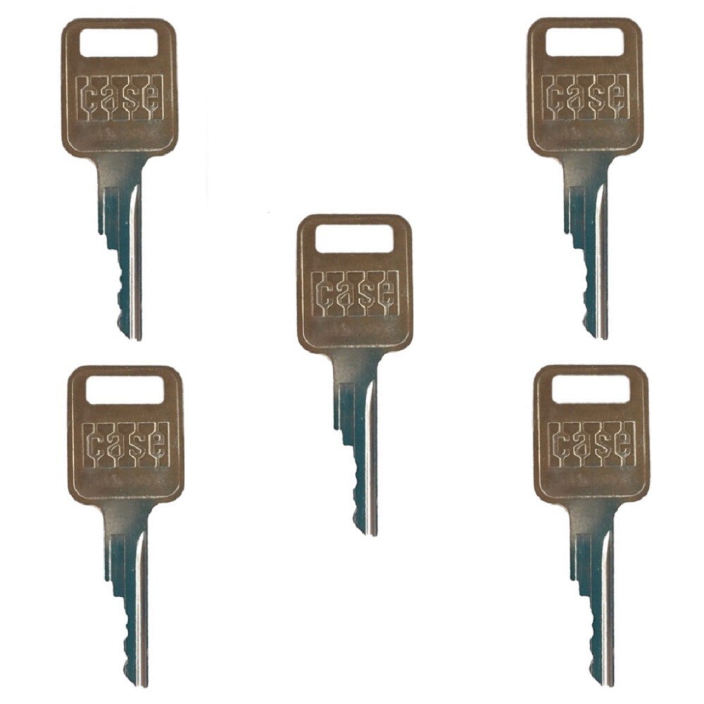5 Case Backhoe & Skid Steer Heavy Equipment Keys-with Logo A77313