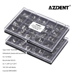 AZDENT Dental Orthodontic Bands 16#-35# with Buccal Tube 1st Molar Roth/MBT 022″