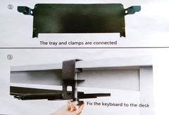 ACE Under Desk Keyboard and Mouse Pull Out Tray with C Clamps New