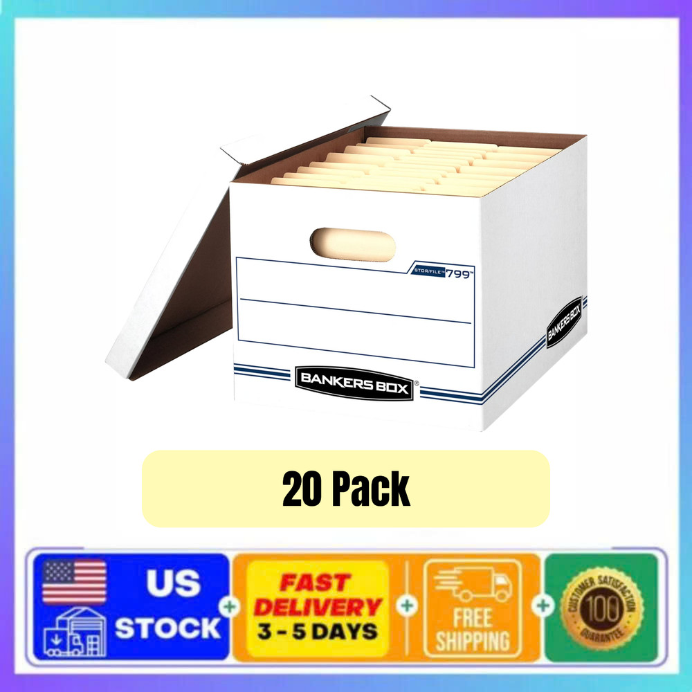 (2 Pack) Bankers Box Basic Duty Letter/Legal File Storage Boxes 20 Boxes Total